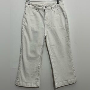 SIDEFEEL White Wide Leg Cropped Jeans Size 4